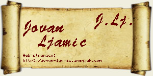 Jovan Ljamić vizit kartica
